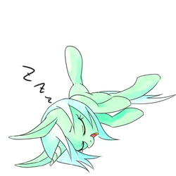 Size: 500x500 | Tagged: safe, artist:30clock, lyra heartstrings, g4, female, pixiv, sleeping, solo, zzz