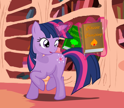 Size: 2108x1848 | Tagged: safe, artist:big-mac-a-brony, twilight sparkle, g4, book, female, golden oaks library, magic, solo