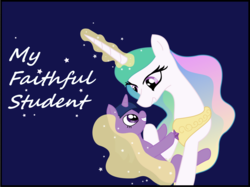 Size: 3559x2668 | Tagged: safe, artist:theomnom, princess celestia, twilight sparkle, g4, female, filly, momlestia, snuggling