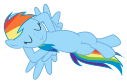 Size: 1024x665 | Tagged: safe, artist:serenawyr, rainbow dash, g4, female, on back, resting, simple background, solo, transparent background, vector