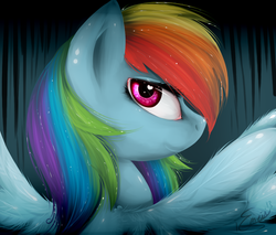 Size: 1000x850 | Tagged: safe, artist:iemeii, rainbow dash, pegasus, pony, g4, bust, female, heart eyes, mare, portrait, smiling, solo, wingding eyes