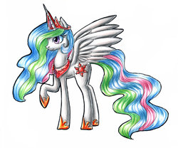 Size: 1024x852 | Tagged: safe, artist:aschenstern, princess celestia, g4, female, solo, traditional art