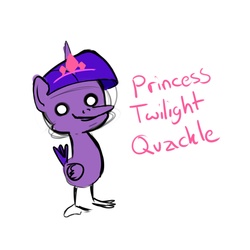 Size: 2000x2000 | Tagged: safe, twilight sparkle, alicorn, duck, pony, g4, fear, female, mare, quack, solo, twilight sparkle (alicorn)