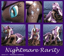 Size: 500x438 | Tagged: safe, artist:rpm1337, nightmare rarity, g4, customized toy, irl, photo, plushie