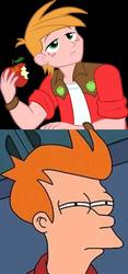 Size: 266x567 | Tagged: safe, big macintosh, equestria girls, g4, apple, futurama, male, philip j. fry