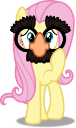Size: 11983x20000 | Tagged: safe, artist:awesomeluna, fluttershy, g4, absurd resolution, female, groucho mask, simple background, solo, transparent background, vector