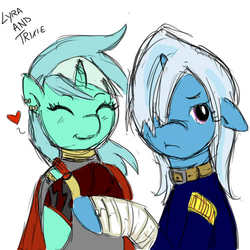 Size: 500x500 | Tagged: safe, artist:askmutesparkle, lyra heartstrings, trixie, g4, female, heart, lesbian, ship:lyxie, shipping