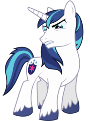 Size: 4810x6500 | Tagged: safe, artist:theshadowstone, shining armor, pony, unicorn, g4, absurd resolution, angry, male, simple background, solo, stallion, transparent background, unshorn fetlocks, vector