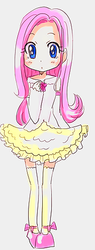 Size: 189x500 | Tagged: safe, artist:kurumierika, fluttershy, human, g4, clothes, dress, female, flattershy, humanized, skinny, solo, thin