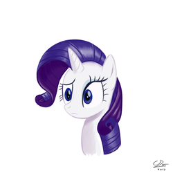 Size: 800x800 | Tagged: safe, artist:warfost, rarity, g4, female, simple background, solo, white background