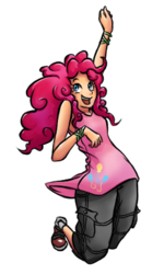 Size: 258x431 | Tagged: safe, artist:unregisteredwaffle, pinkie pie, human, g4, female, humanized, solo
