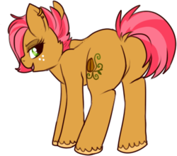 Size: 343x303 | Tagged: safe, artist:lulubell, babs seed, earth pony, pony, g4, buns seed, butt, dock, female, older, plot, simple background, solo, tail, transparent background