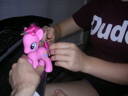 Size: 1600x1200 | Tagged: safe, pinkie pie, human, g4, brushable, hand, irl, irl human, photo, toy