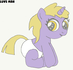 Size: 750x717 | Tagged: safe, artist:diaperpuff, dinky hooves, g4, baby, cute, diaper, female, filly, solo