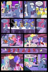 Size: 2000x2961 | Tagged: safe, artist:mlp-silver-quill, beauty brass, berry punch, berryshine, caesar, count caesar, frederic horseshoepin, lyrica lilac, octavia melody, parish nandermane, perry pierce, pinkie pie, pokey pierce, oc, oc:clutterstep, earth pony, pegasus, pony, unicorn, comic:a princess' tears, g4, bandage, bipedal, comic, female, male, medic, peach dream, royal guard, running, stallion, top tier