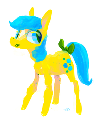 Size: 672x834 | Tagged: safe, artist:cutebrows, bubbles (g1), g1, abstract, coat markings, facial markings, female, simple background, solo, star (coat marking), white background