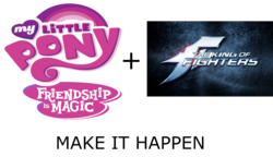 Size: 1300x750 | Tagged: safe, g4, exploitable meme, idea, king of fighters, make it happen, meme, meta, my little pony logo, snk