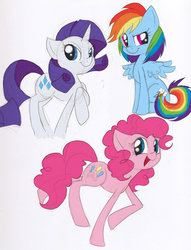 Size: 781x1023 | Tagged: dead source, safe, artist:blue-eyes-baka, pinkie pie, rainbow dash, rarity, g4