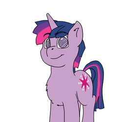 Size: 800x800 | Tagged: safe, artist:horseofpretense, twilight sparkle, g4, chest fluff, dusk shine, fulfilled cutie mark, rule 63, solo