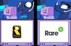 Size: 1176x766 | Tagged: safe, princess luna, gamer luna, g4, exploitable meme, rareware, tv meme