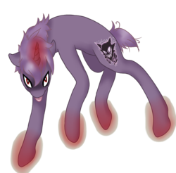 Size: 939x924 | Tagged: safe, artist:mondlichtkatze, haunter, pokémon, ponified, solo