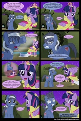 Size: 2000x2978 | Tagged: safe, artist:mlp-silver-quill, twilight sparkle, oc, oc:clutterstep, alicorn, pony, comic:a princess' tears, g4, blushing, comic, crying, female, harsh word impact, labyrinth, mare, twilight sparkle (alicorn)