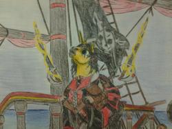 Size: 1024x768 | Tagged: safe, artist:captain carter, oc, oc only, captain carter, photo, pirate, sword, traditional art