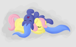 Size: 1092x687 | Tagged: safe, artist:yooyfull, fluttershy, princess luna, g4, filly, sleeping, woona