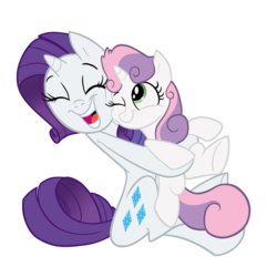 Size: 2480x2572 | Tagged: safe, artist:jowyb, artist:lampknapp, rarity, sweetie belle, pony, unicorn, g4, cute, diasweetes, female, filly, hug, mare, simple background, transparent background, vector