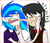 Size: 500x429 | Tagged: safe, artist:ghost, dj pon-3, octavia melody, vinyl scratch, human, g4, dialogue, duo, humanized, licking, simple background, tongue out, white background
