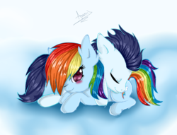 Size: 1024x781 | Tagged: safe, artist:asamy753, rainbow dash, soarin', g4, female, male, ship:soarindash, shipping, straight