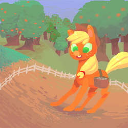 Size: 500x500 | Tagged: safe, artist:1eg, applejack, g4, female, solo, sweet apple acres