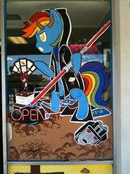 Size: 540x720 | Tagged: safe, rainbow dash, g4, crossover, darth maul, mural, photo, star wars, starscream, transformers