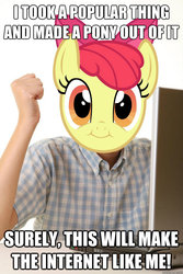 Size: 625x937 | Tagged: safe, apple bloom, g4, exploitable meme, first day brony, image macro, meme