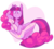 Size: 2027x1829 | Tagged: safe, artist:chiptoony, pinkie pie, twilight sparkle, earth pony, pony, unicorn, g4, blushing, eyes closed, female, food, heart, lesbian, mare, ship:twinkie, shipping, simple background, smiling, sprinkles, transparent background