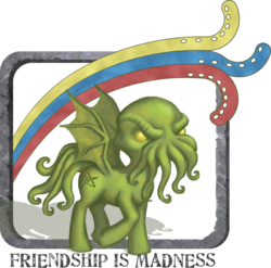 Size: 600x593 | Tagged: safe, artist:joieart, monster pony, cthulhu, madness, ponified, solo