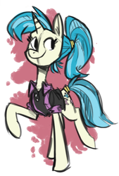 Size: 395x586 | Tagged: safe, artist:herny, allie way, pony, unicorn, g4, female, mare, smiling, solo