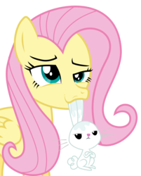 Size: 4822x6000 | Tagged: safe, artist:masem, angel bunny, fluttershy, g4, absurd resolution, drool, face, faic, mouth hold, simple background, transparent background, vector