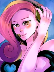 Size: 525x700 | Tagged: safe, artist:bakki, princess cadance, human, g4, female, headphones, humanized, solo