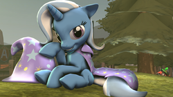 Size: 1920x1080 | Tagged: safe, artist:zomg-a-dropbear, trixie, pony, unicorn, g4, 3d, female, gmod, mare, pyro, sitting, solo