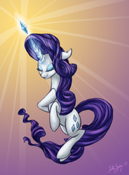 Size: 766x1042 | Tagged: safe, artist:fallenzephyr, rarity, pony, unicorn, g4, female, gem, magic, mare, solo