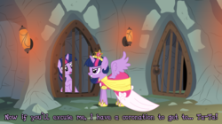 Size: 1024x574 | Tagged: safe, artist:gray--day, artist:kwark85, artist:loveboy01, artist:theponymuseum, twilight sparkle, alicorn, pony, unicorn, g4, adventure in the comments, alicorn drama, alternate universe, clothes, coronation dress, dialogue, doppelganger, drama, dress, dungeon, female, mare, square crossover, twilight sparkle (alicorn), tyrant sparkle, unicorn twilight