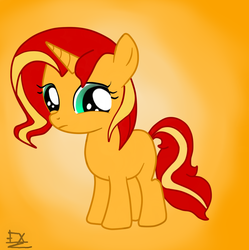 Size: 891x896 | Tagged: safe, artist:fizxim, sunset shimmer, pony, unicorn, g4, female, filly, filly sunset shimmer, sad, solo