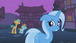 Size: 1280x720 | Tagged: safe, screencap, snails, snips, trixie, boast busters, g4, my little pony: friendship is magic, derp