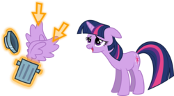Size: 6008x3329 | Tagged: safe, artist:dharthez, twilight sparkle, pony, g4, absurd resolution, adventure in the comments, alicorn drama, cursor, drama, female, mare, simple background, solo, transparent background, trash can, wings