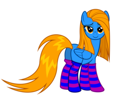 Size: 7000x5500 | Tagged: safe, artist:dharthez, oc, oc only, oc:blasting star, pegasus, pony, absurd resolution, blasty, butt, clothes, female, mare, plot, simple background, socks, solo, striped socks, transparent background, vector