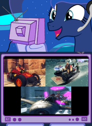 Size: 563x769 | Tagged: safe, princess luna, gamer luna, g4, boat, car, crossover, dragon canyon, exploitable meme, heavy (tf2), kart, knuckles the echidna, male, meme, plane, pyro (tf2), sanctuary falls, seasonal shrines, sega, sonic & all-stars racing transformed, sonic the hedgehog (series), spy, spy (tf2), team fortress 2, tv meme, vyse