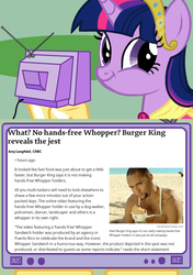 Size: 564x800 | Tagged: safe, twilight sparkle, alicorn, pony, g4, burger king, exploitable meme, female, mare, meme, tv meme, twiface, twilight sparkle (alicorn)