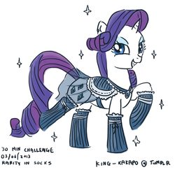 Size: 924x908 | Tagged: safe, artist:king-kakapo, rarity, pony, unicorn, g4, 30 minute art challenge, clothes, female, socks, solo