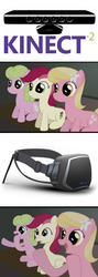 Size: 490x1383 | Tagged: safe, daisy, flower wishes, lily, lily valley, roseluck, g4, exploitable meme, flower trio, meme, oculus rift, reaction guys, reaction ponies, xbox one